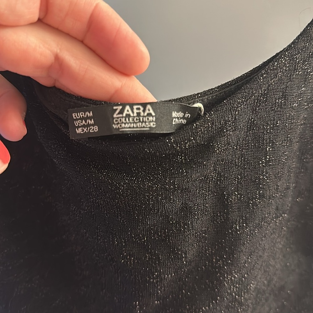 NWT Zara Sparkly Shimmer Knit Bodysuit - Picture 10 of 12